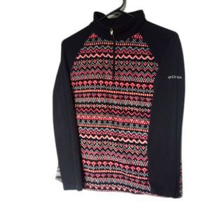 Columbia glacial 1/4 Zip Pullover Fleece Youth XL AZTEC Henley Style EUC